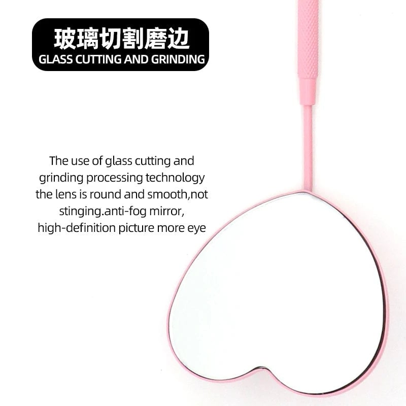 Heart Shape Stainless Steel Eyelash Extensions Checking Mirror