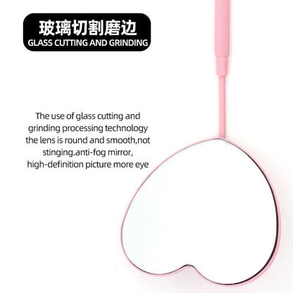 Heart Shape Stainless Steel Eyelash Extensions Checking Mirror