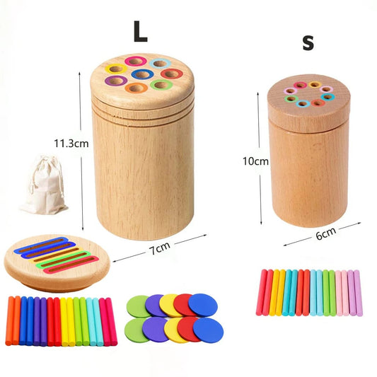Wooden Color Sorting Shape Matching Educational Puzzle Toy Set
