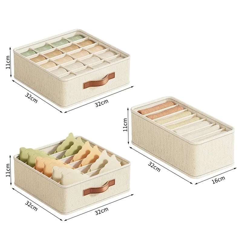 Multi-Compartment Underwear Bra Sock Drawer Organizer Storage Box