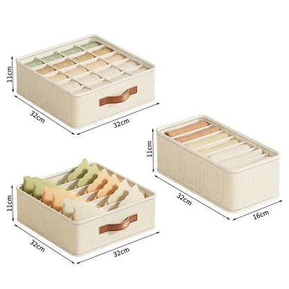 Multi-Compartment Underwear Bra Sock Drawer Organizer Storage Box