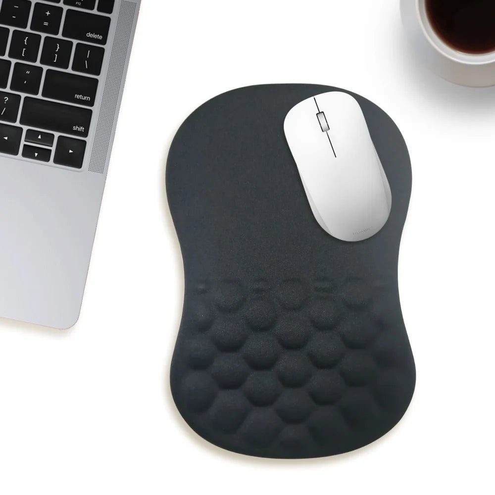 Ergonomic Memory Foam Wrist Rest Mouse Pad - Non-Slip Computer Support