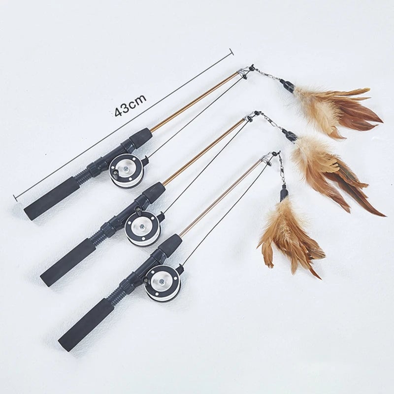 Retractable Cat Teaser Wand - Telescopic Interactive Feather Toy