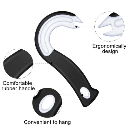 Ring Pull Can Opener J Hook Non-Slip Rubber Grip Easy Open Tool