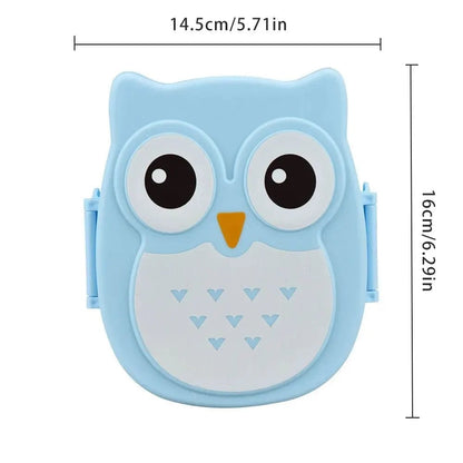 Kids Portable Bento Lunch Box Plastic Food Container with Cartoon Cutlery