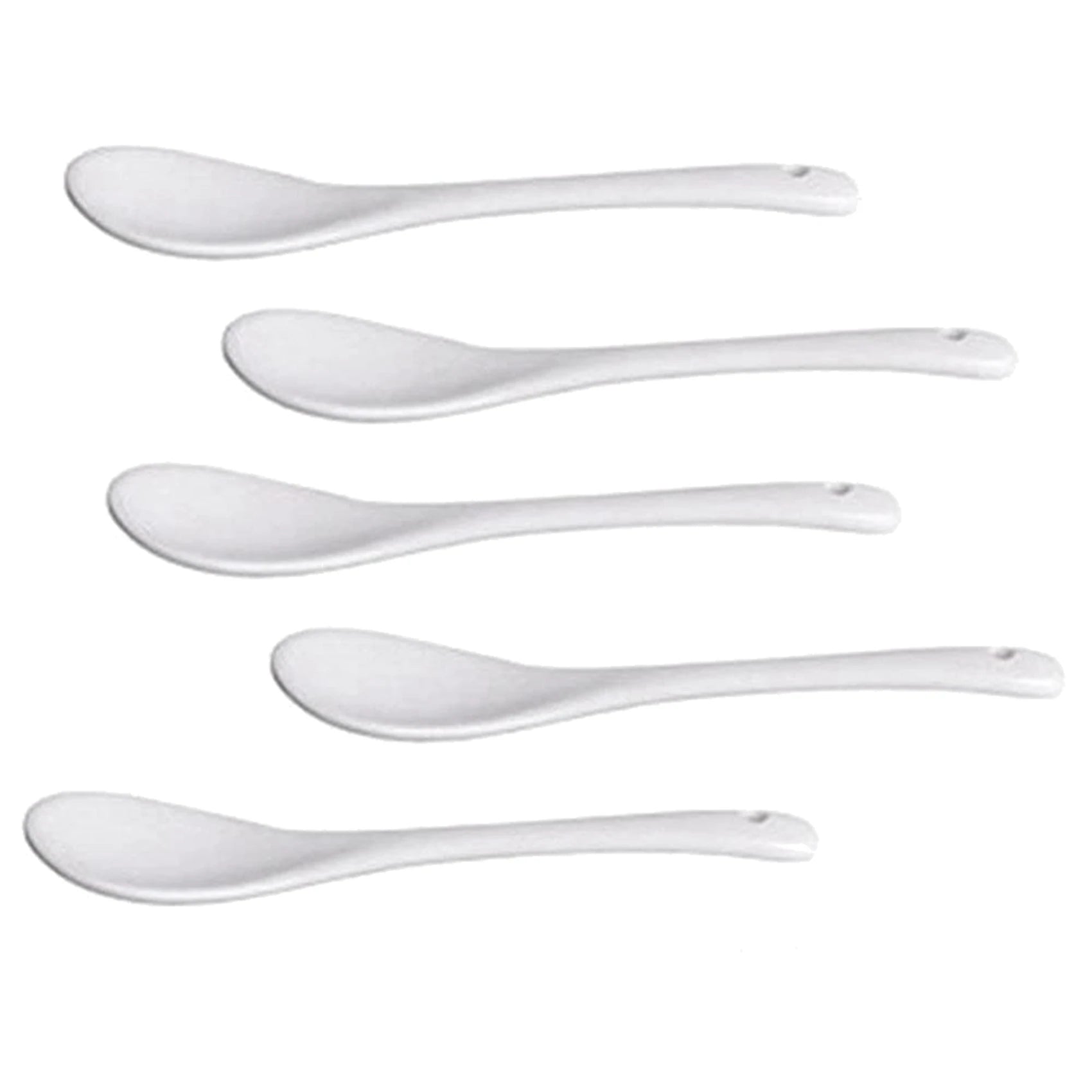 White Porcelain Egg Spoons Set 20PCS Coffee Dessert Mocha Serving