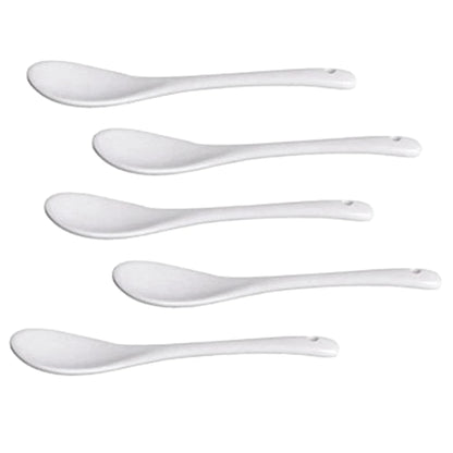 White Porcelain Egg Spoons Set 20PCS Coffee Dessert Mocha Serving