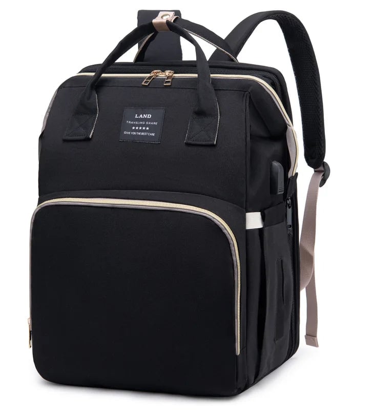 3-in-1 Folding Baby Crib Diaper Bag - Portable Travel Bassinet