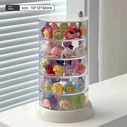 Multi-Layer Transparent Rotating Jewelry Storage Box Organizer