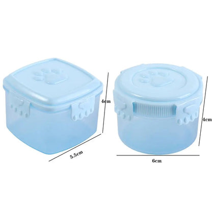 Mini Plastic Sauce Container Cat Paw Lid Round Square Sealed Box