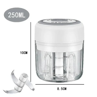 250ml USB Electric Garlic Mincer Chopper Food Processor Kitchen