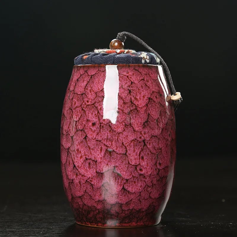 Mini Ceramic Food Storage Jar with Sealed Lid - Tea Caddy Container