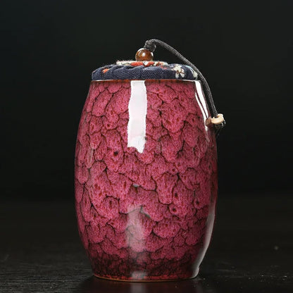 Mini Ceramic Food Storage Jar with Sealed Lid - Tea Caddy Container