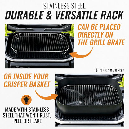 Stainless Steel Grill Stand for Ninja OG701 OG751 Woodfire 7-in-1