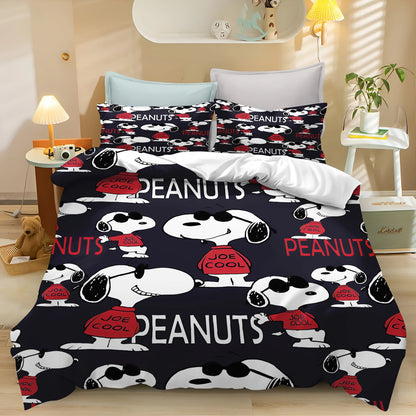Snoopy Peanuts 3D King Size Duvet Cover Comforter Bedding Set