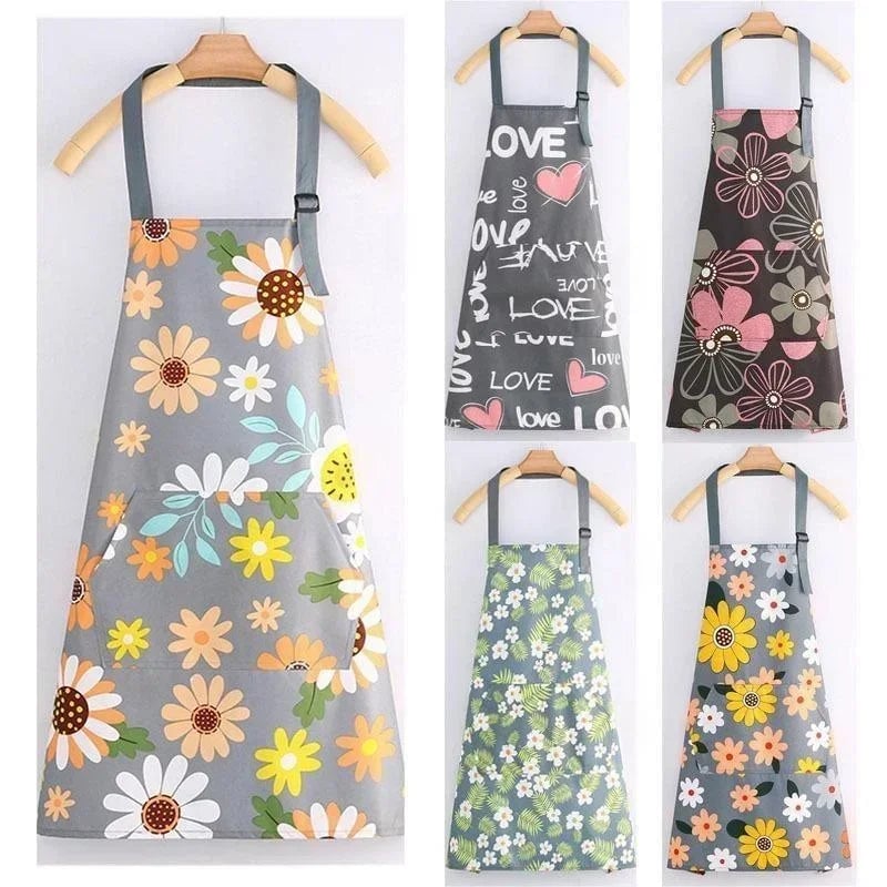 Adjustable Waterproof Kitchen Apron - Coffee Baking Oil Proof
