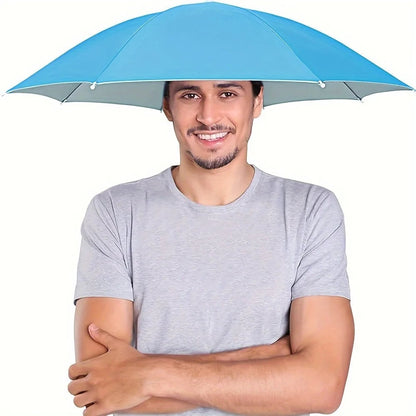 Head Mounted Umbrella Hat Hands-Free Rain Sun Protection Fishing