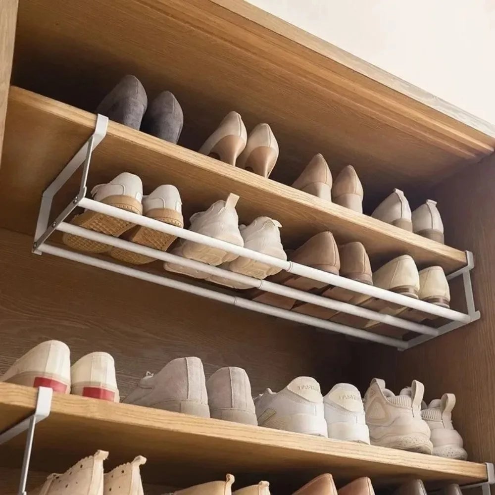 Under-Shelf Shoe Rack Organizer | Layered Space-Saving Holder