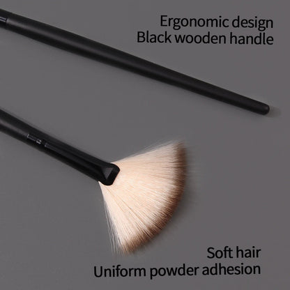 Professional Fan-Shaped Blush Powder Makeup Brush Set Multi-Purpose