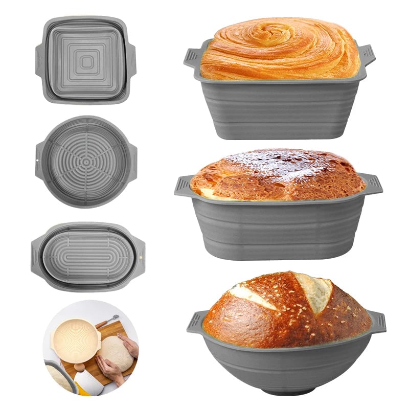 Collapsible Silicone Bread Proofing Basket Non-Stick Sourdough