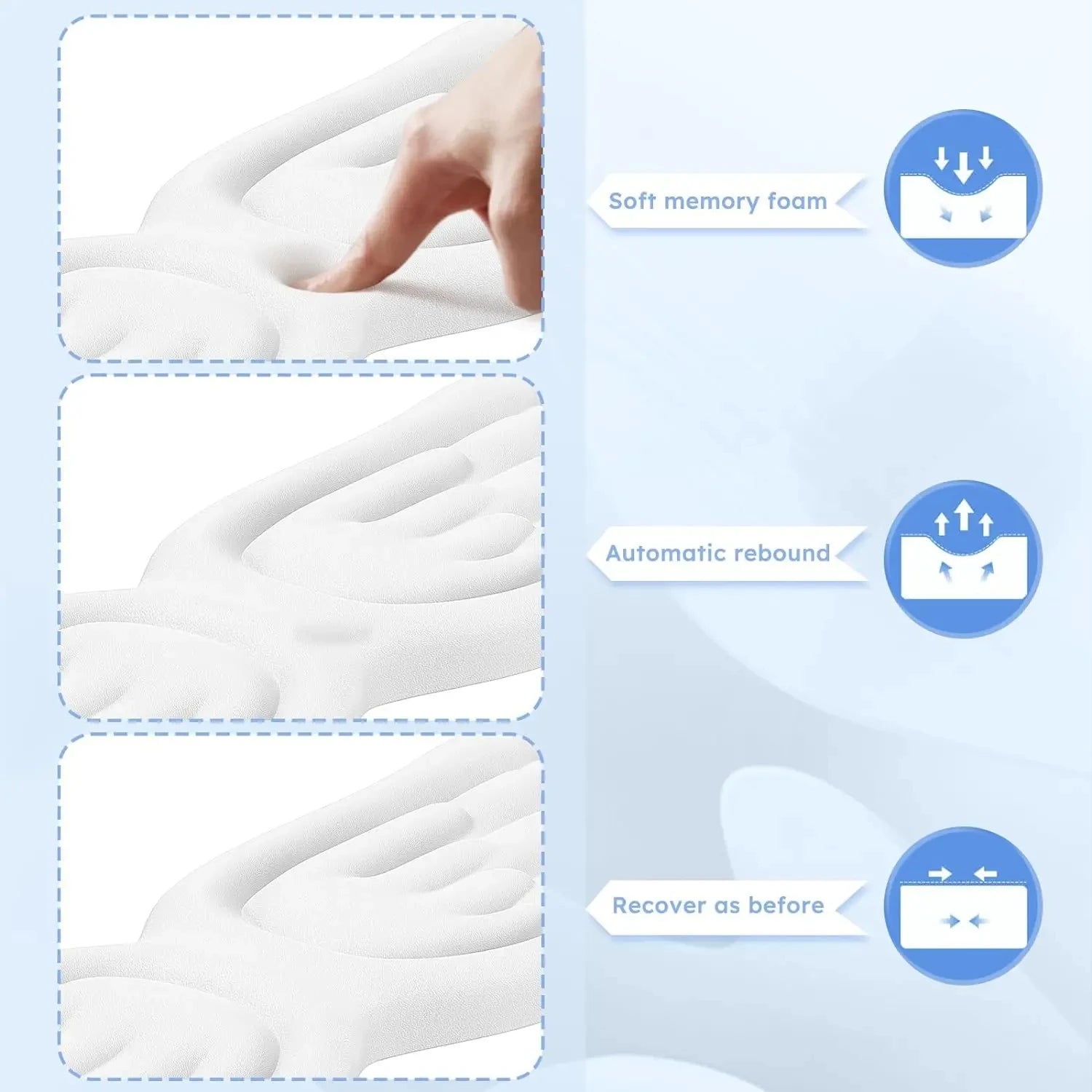 Memory Foam Ergonomic Keyboard Mouse Wrist Rest Pad Set Angel Wing