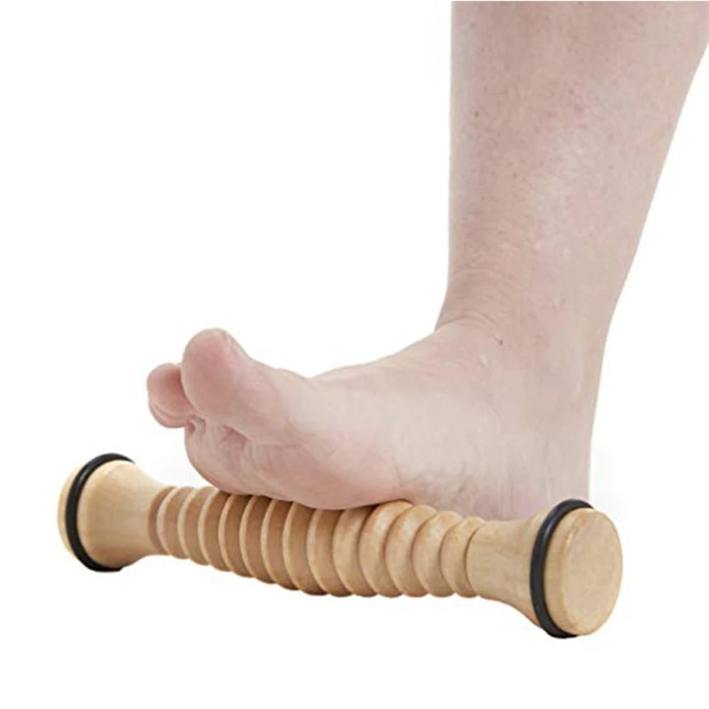 Wooden Foot Roller Massager for Plantar Fasciitis Relief & Stress