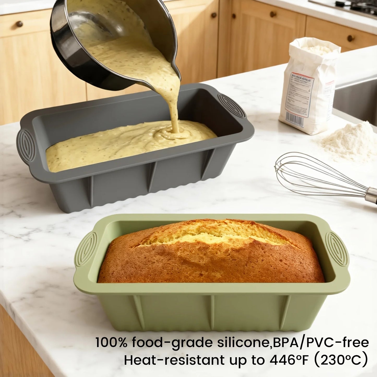 Food Grade Silicone Loaf Pan Non-Stick Rectangular Bread Mold
