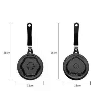 Heart-Shaped Cast Iron Mini Egg Fry Pan - Breakfast Pancake Omelette