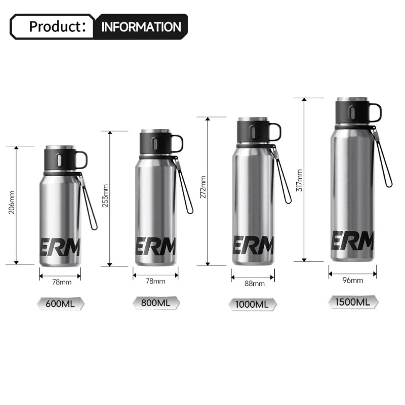 1000ML Vacuum Insulated Stainless Steel Water Bottle Tumbler Flask