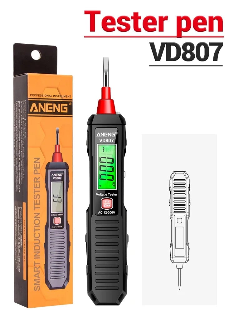ANENG VD807 Non-Contact Voltage Tester 12-300V AC NCV Sensor Pen