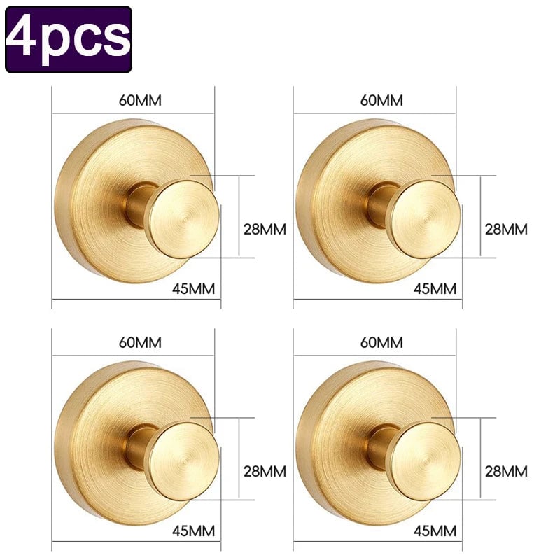 4pcs Waterproof Suction Cup Hooks Strong Hold Bathroom Towel Hangers