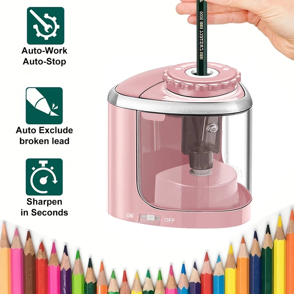 Electric Desktop Pencil Sharpener 6-8mm Automatic Assembly