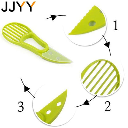 3-in-1 Avocado Slicer Corer Peeler - Plastic Kitchen Tool Set