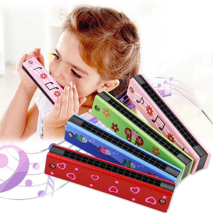 Wooden 10 Hole Harmonica Kids Educational Musical Instrument Toy