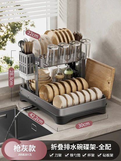Multifunctional Kitchen Dish Drying Rack Countertop Organizer