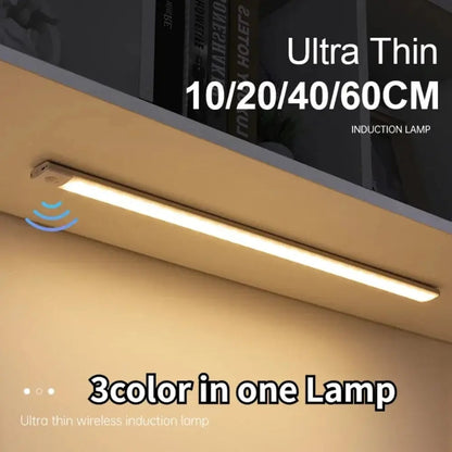 USB Rechargeable LED Cabinet Light Wireless Motion Sensor Magnetic