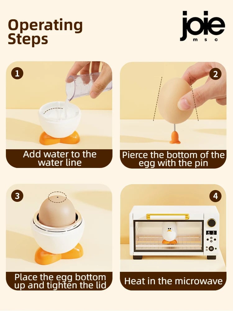 Joie Microwave Egg Boiler - Poacher Steamer for Chicken & Quail Eggs