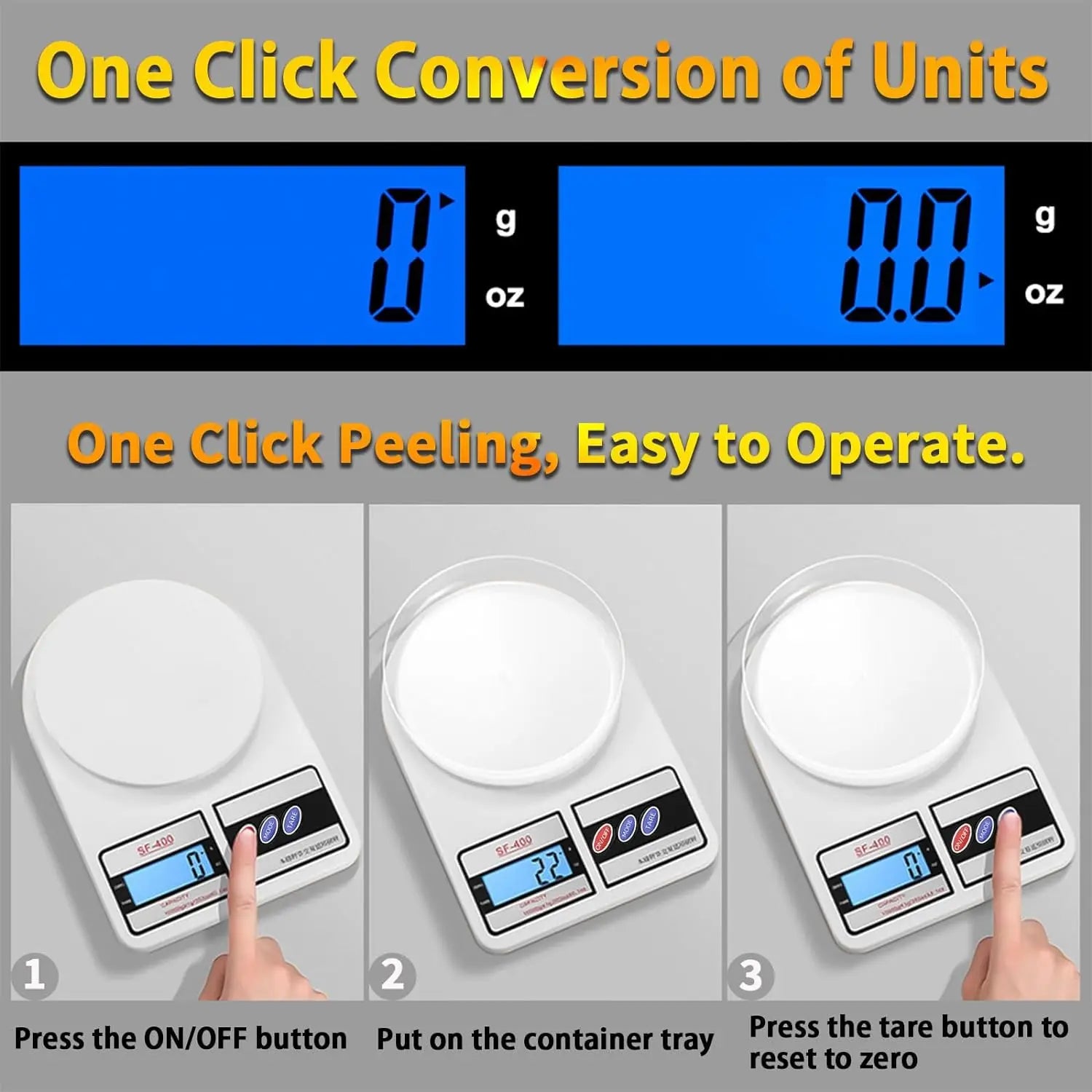 5kg Digital Kitchen Scale 1g Precision LED Display Electronic Food