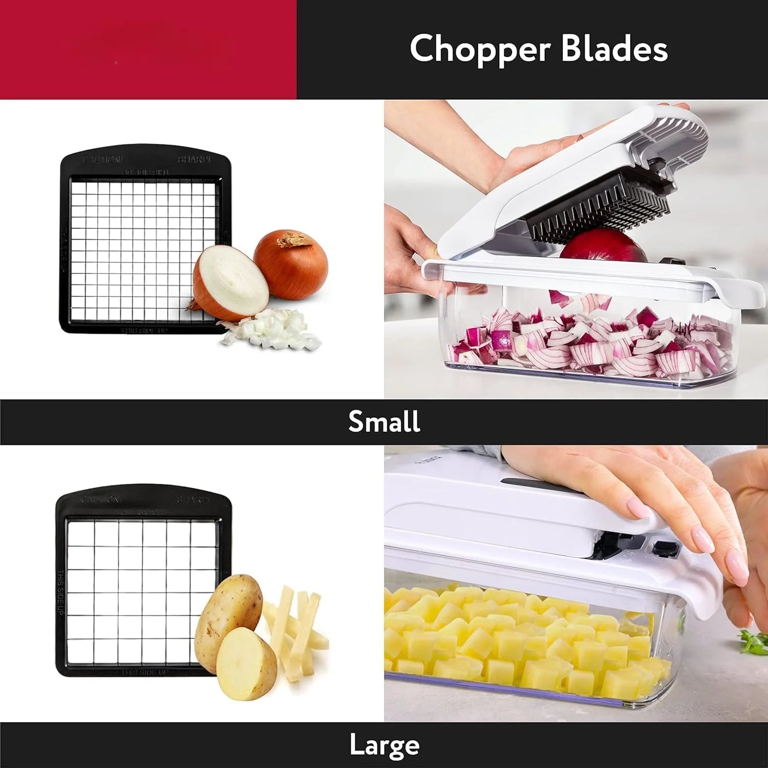 Multi-Function Vegetable Chopper with Spiral Cutter & Container