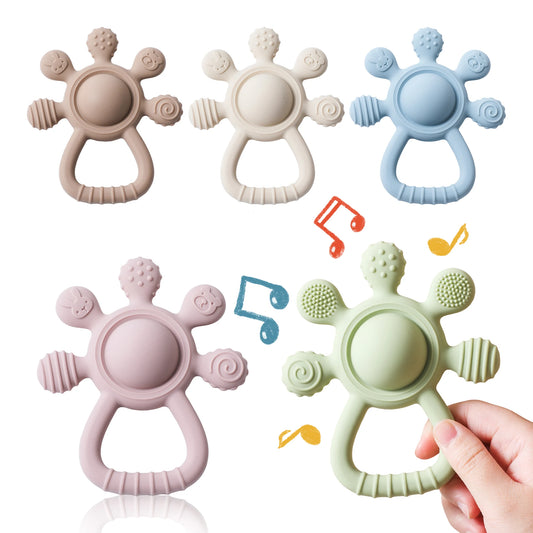 Food Grade Silicone Baby Teether BPA Free Sensory Rattle Toy