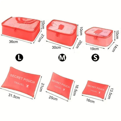 6PCS Waterproof Travel Storage Bags Large Luggage Clothes Organizer