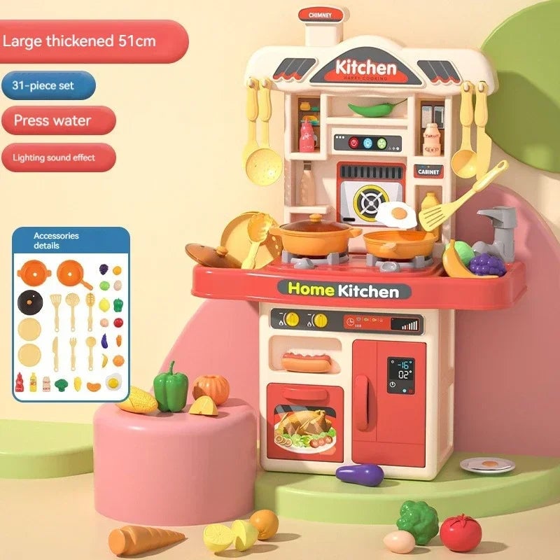 Kids Kitchen Playset with Sound - Educational Role Play Cooking Toy