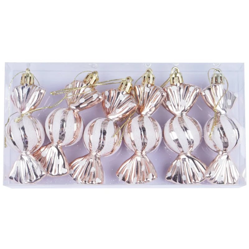 Christmas Tree Decorations Set - Snowmen, Faceless Santa, Houses