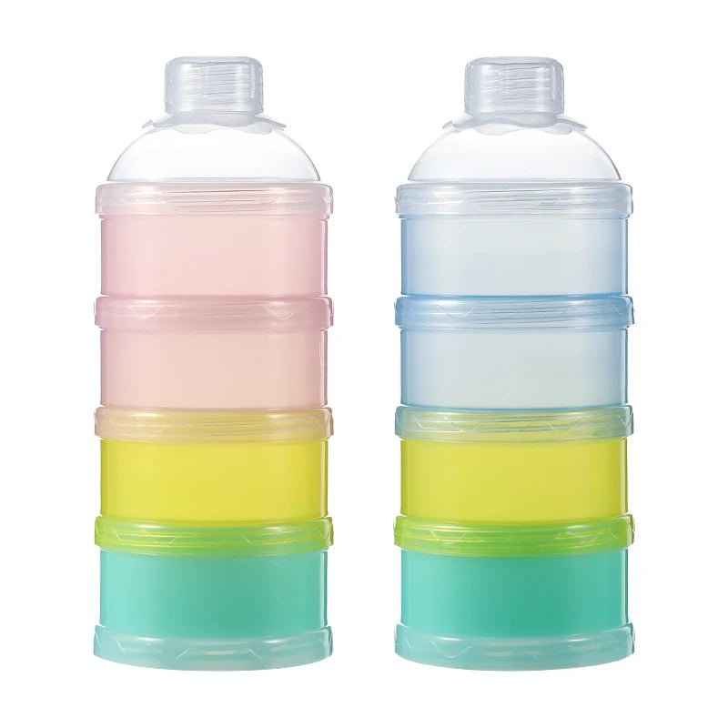 4-Layer Portable Baby Milk Powder Storage Container Food Dispenser