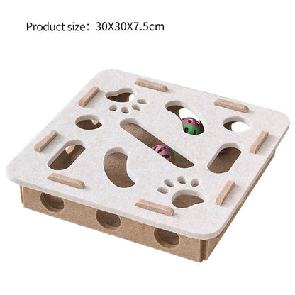 Interactive Cat Puzzle Toy - Felt Box Maze Tunnel with Bell Ball