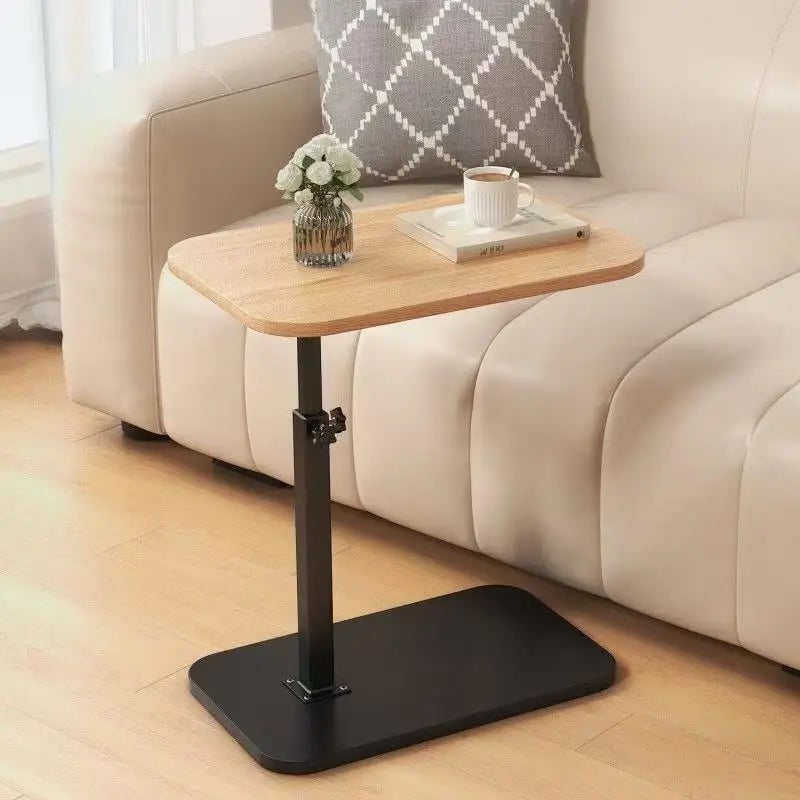 Adjustable Height C Shaped Side Table Swivel Flip Top Laptop Stand