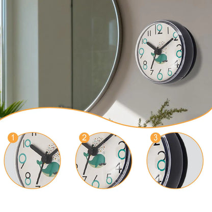 Waterproof Bathroom Shower Clock with Suction Cup - Small Round
