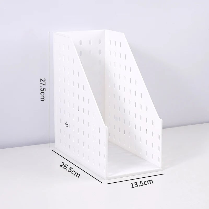 Vertical File Storage Rack Desktop Book Organizer Filing Frame