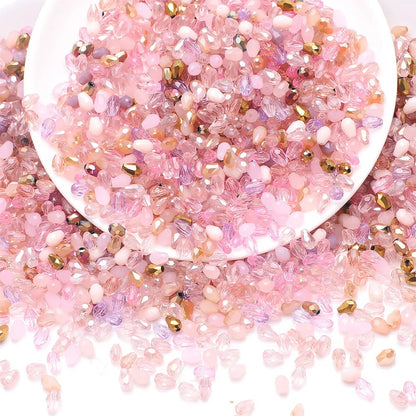 Faceted Glass Teardrop Beads 50-100Pcs Mixed Colors 3x5-6x8mm