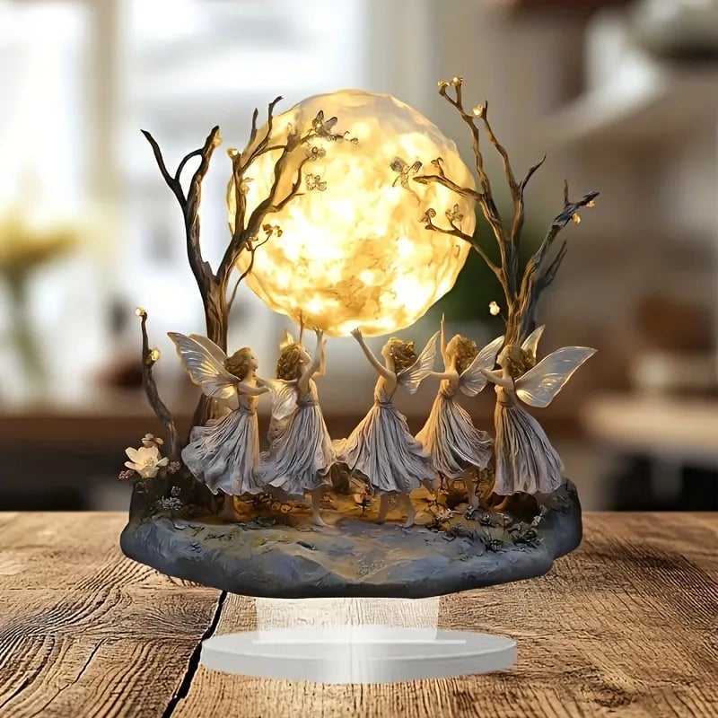Fairy Moon Dance Ornament - Graceful Desktop Home Decoration